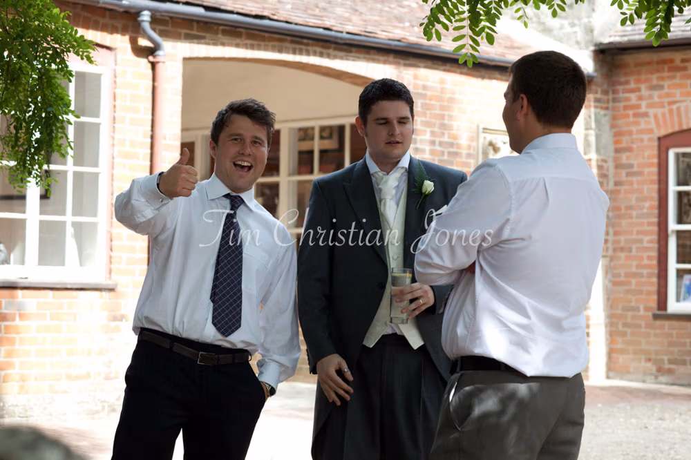 Guests gathered in the golden evening light for relaxed, candid photos