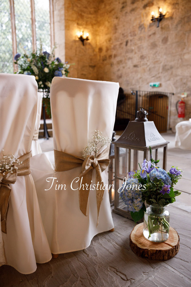 Yorkshire Wedding Romance at The Priest’s House – Jane & Callum 1 001 the priests house ceremony chairs with ribbons and flowers jc