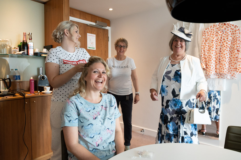 Clare’s mother arriving with a big smile