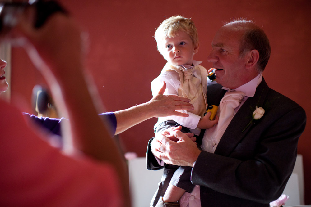Couple's son with grandpa