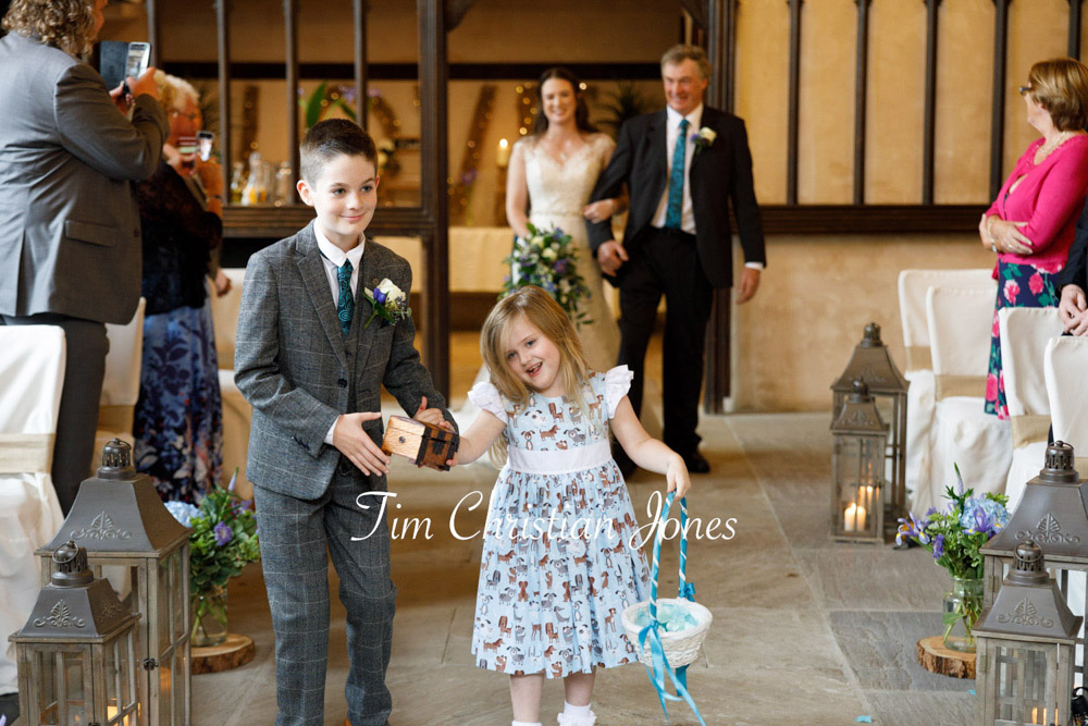 Yorkshire Wedding Romance at The Priest’s House – Jane & Callum 9 009 pageboy bridesmaid entrance dropping flower petals jc