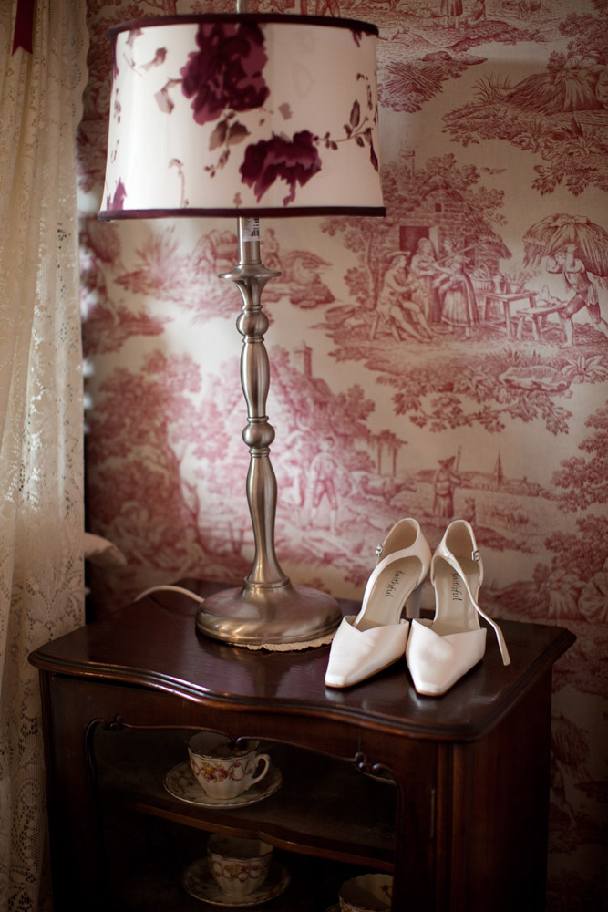 Soughton Hall wedding details - the bridal shoes- by West Yorkshire wedding photographer Tim Christian Jones