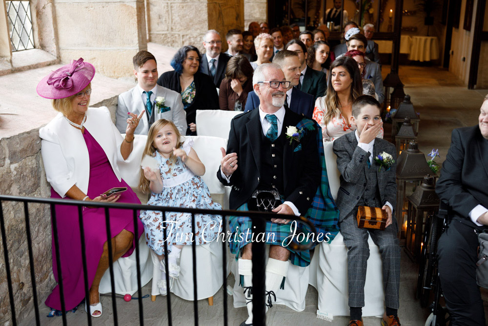 Yorkshire Wedding Romance at The Priest’s House – Jane & Callum 12 012 guests enjoying wedding ceremony jc