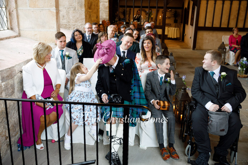 Yorkshire Wedding Romance at The Priest’s House – Jane & Callum 13 013 bridesmaid having fun during ceremony jc