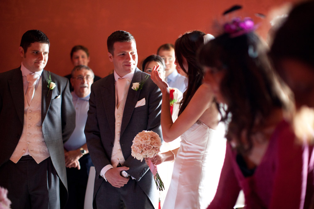 Bride all emotional arrives to her groom