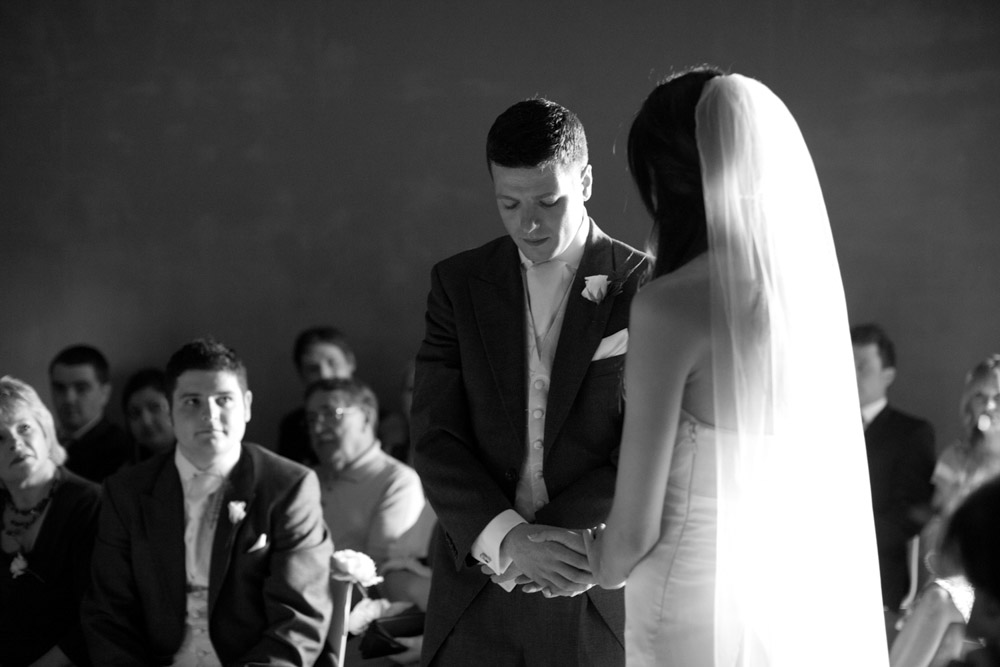 A tender ceremony moment in B&W