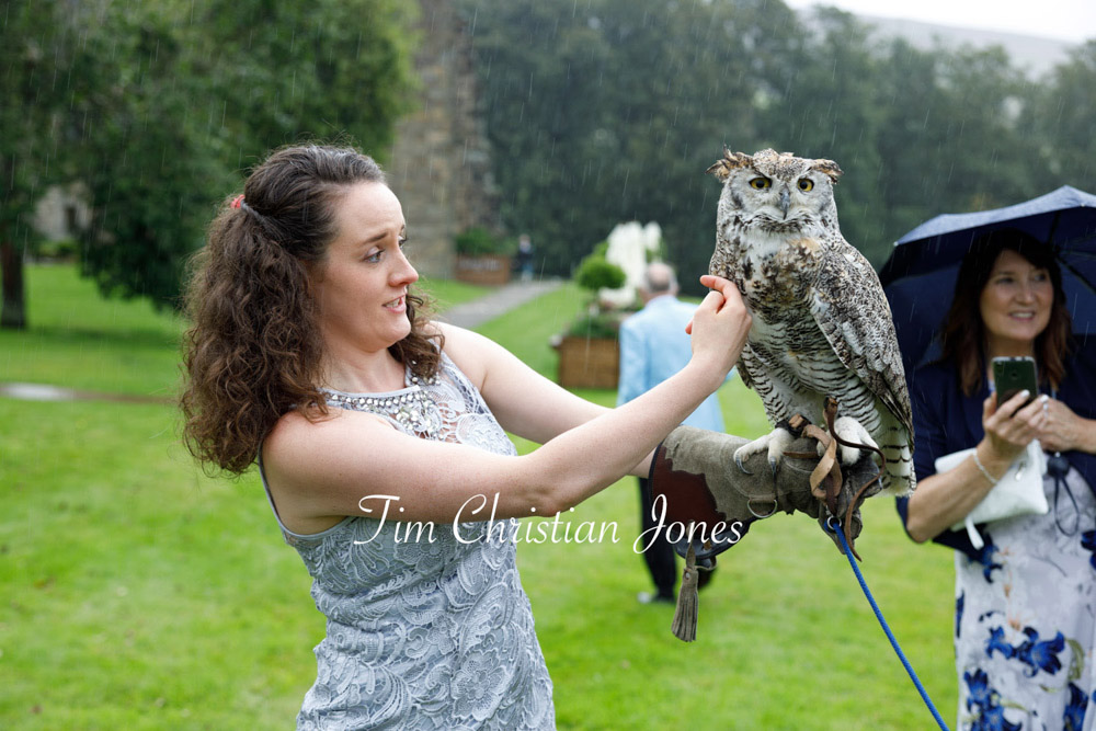 Yorkshire Wedding Romance at The Priest’s House – Jane & Callum 47 047 candid guest owl encounter wedding jc
