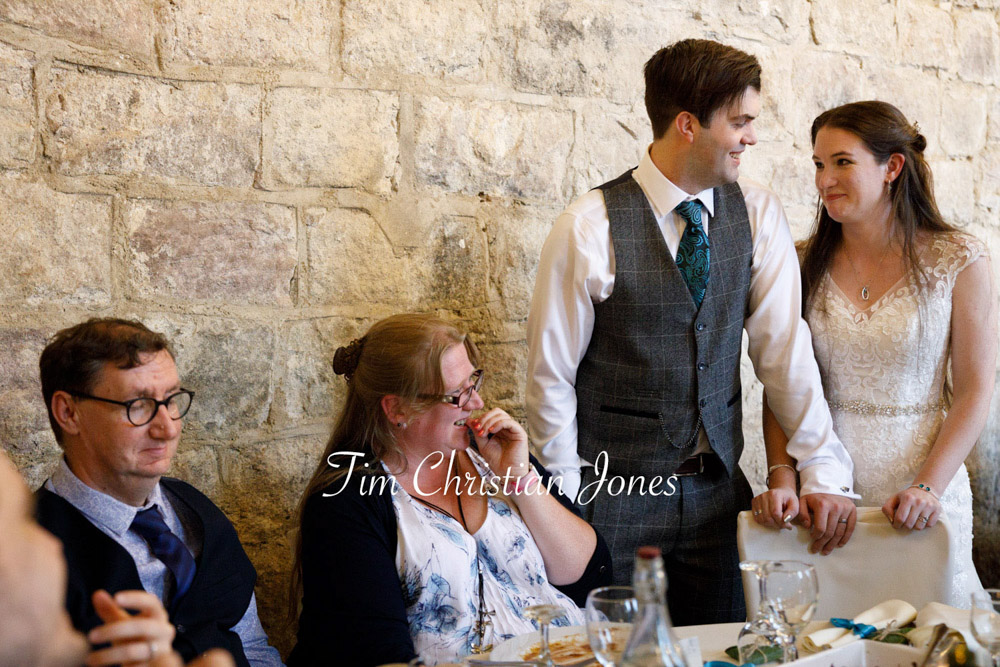 Yorkshire Wedding Romance at The Priest’s House – Jane & Callum 80 080 couple chatting with wedding guests jc