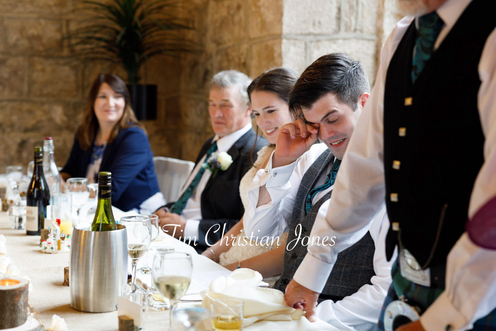 Yorkshire Wedding Romance at The Priest’s House – Jane & Callum 86 086 groom emotional during fathers toast jc