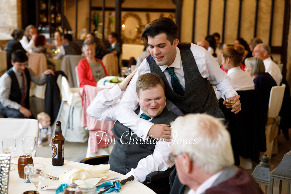 Yorkshire Wedding Romance at The Priest’s House – Jane & Callum 92 092 groom and best man hug priests house jc