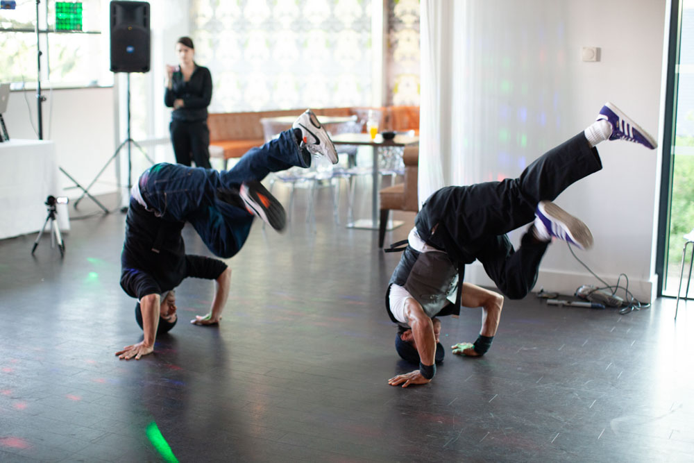Sam & Tim’s Yorkshire Wedding at The KP Club – Leeds Wedding Photography 111 111 first dance breakdancers kp club wedding