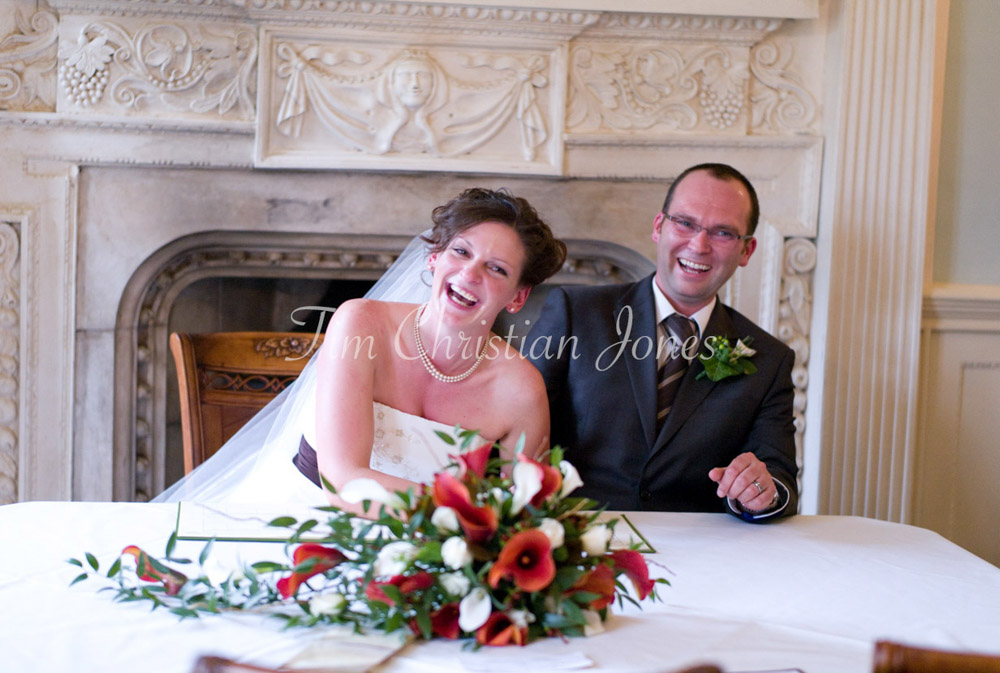 Couple so happy pretending to sign