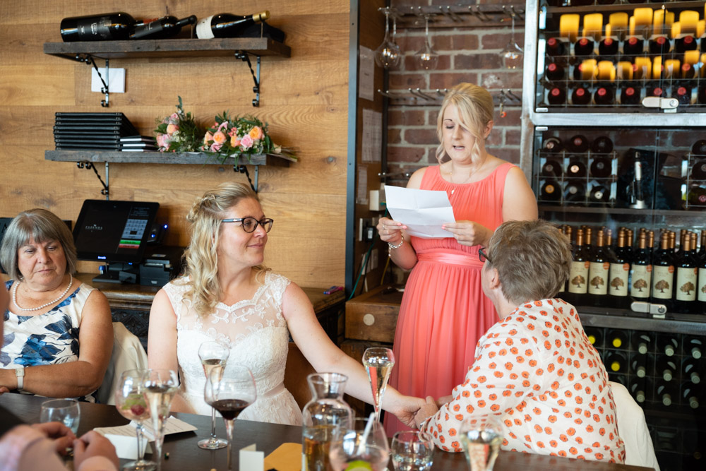 Clare’s daughter giving her heartfelt wedding speech