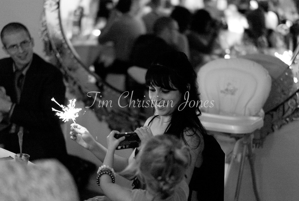 Family and sparklers