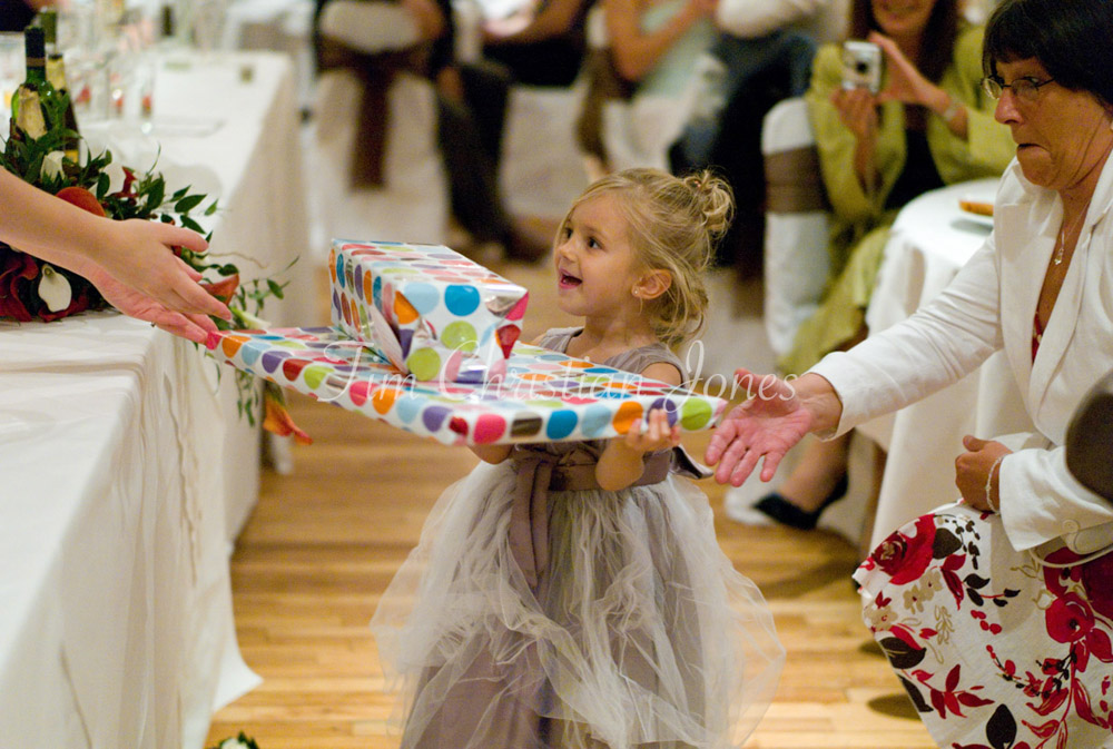 Their daughter receives her gifts