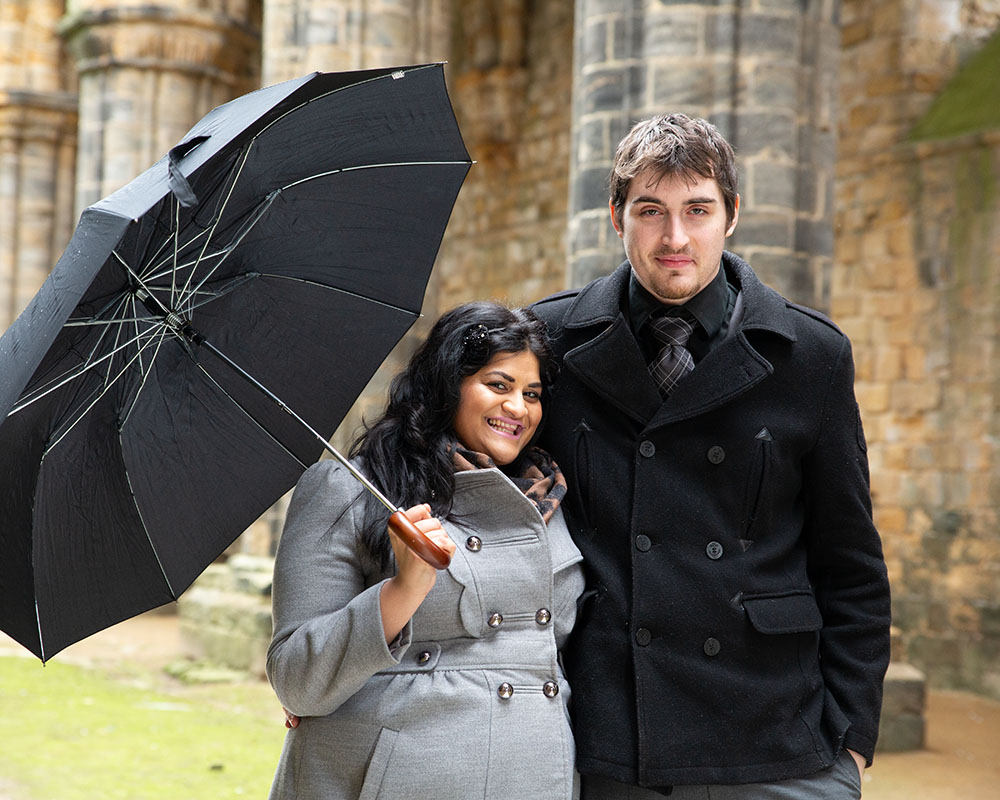 Leeds Wedding Photographer | Candid, Warm & Wonderfully Real 13 Couple laughing during relaxed engagement shoot in Leeds.